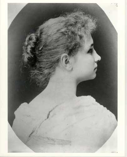  Profile of Helen Keller as a young woman.