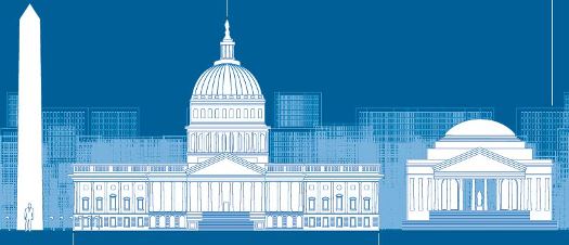 Blueprint of Washington DC skyline