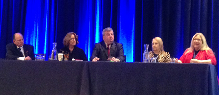 James M. Kestleloot, Nancy Niebrugge, Mark Richert, Dr. Rona Pogrund, and BJ LeJeune discuss policy issues at AFBLC 2017