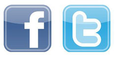 Facebook and Twitter logos