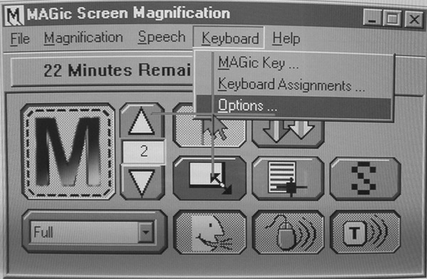 Figure 1: Computer screen image showing the MAGic Control Panel.