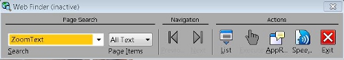 Screen shot of Web Finder Toolbar