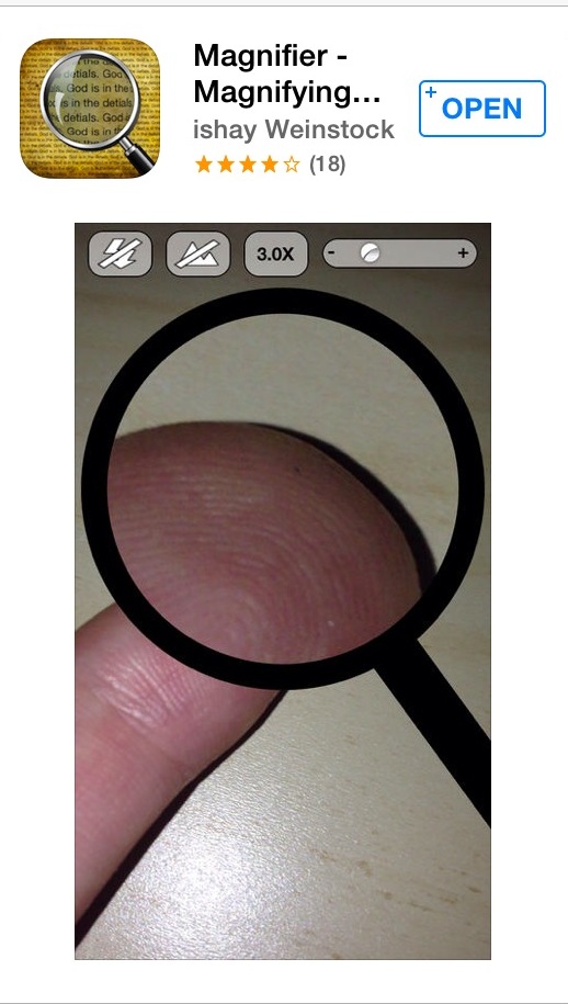 Screenshot of Magnifier Magnifying Glass app